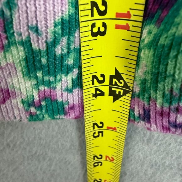 Lands End Women's S 6-8 Button Up Cardigan 100% Supima Cotton Pink Green Floral - Picture 9 of 10